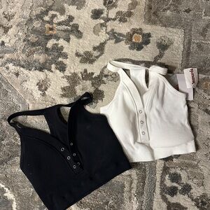 Black and White Ribbed bralette